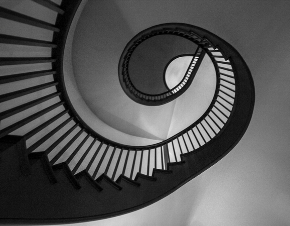 Dewey Fogerson - Spiral Staircase-black & white